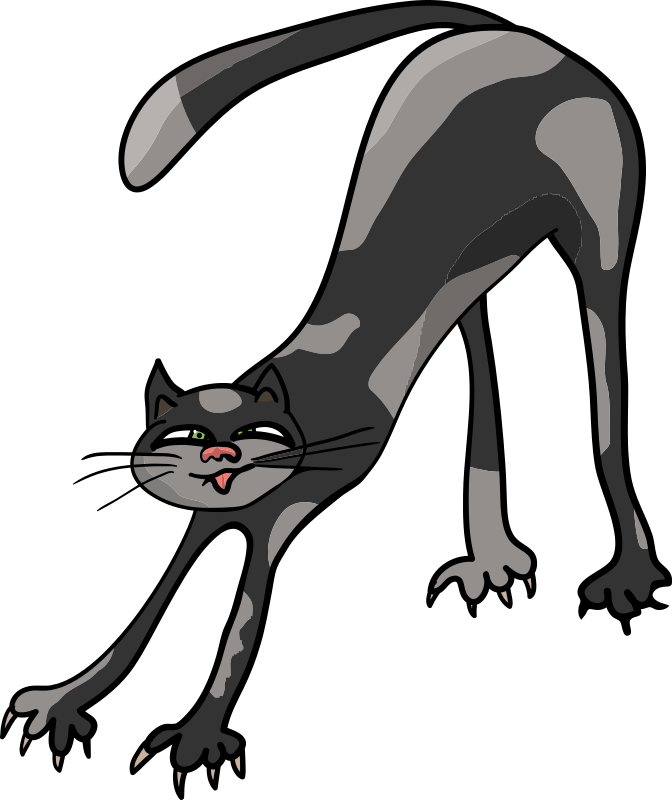 Free Stretching Cat Clipart