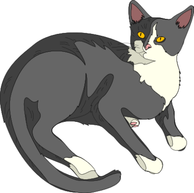 Free Black and Gray Cat Clipart