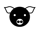 Free Black Pig Clipart