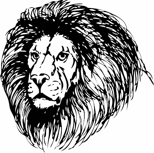 Free Black and White Lion Clipart