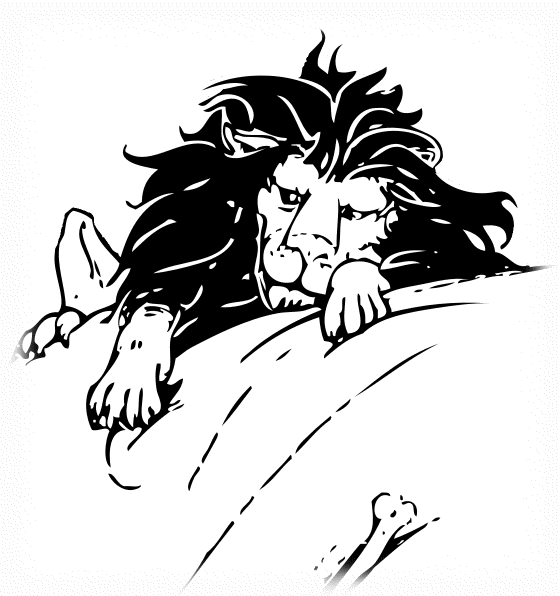 Free Black and White Lion Clipart