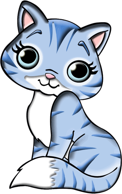 Free Blue Cat Clipart