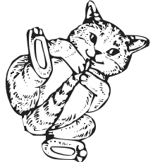 Free Cat Coloring Page Clipart