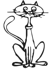 Free Cat Coloring Page Clipart