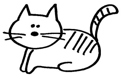 Free Cat Coloring Page Clipart