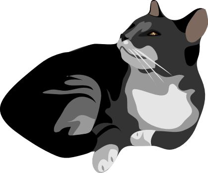 Free Black and Gray Cat Clipart