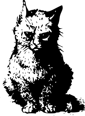 Free Cat Coloring Page Clipart