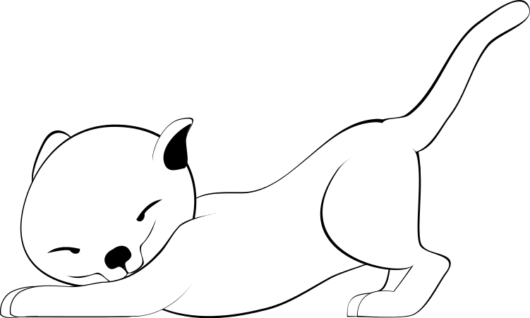 Free Cat Coloring Page Clipart