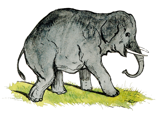 Free Small Eared Elephant Clipart