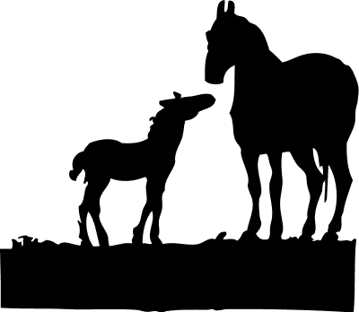 Free Mare and Foal Clipart