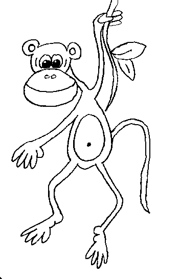 Free Black and White Monkey Clipart