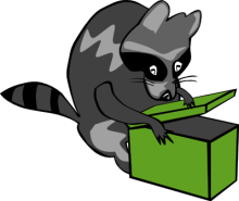 Free Raccoon Foraging Clipart