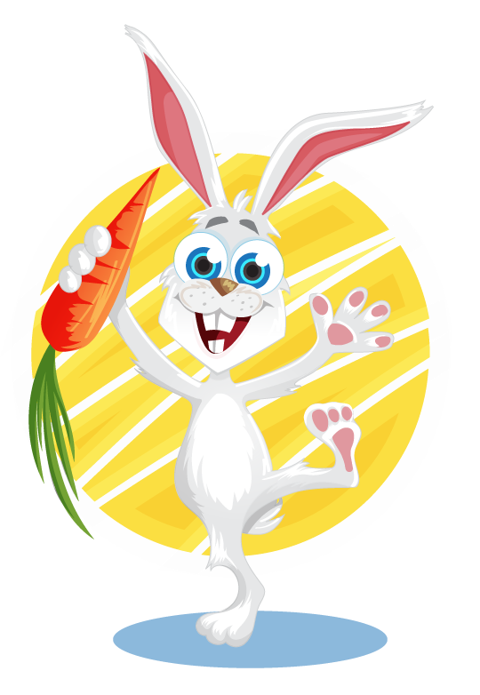 Free Bunny with Carrot Clipart