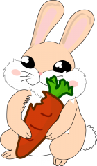 Free Bunny with Carrot Clipart