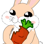 Free Bunny with Carrot Clipart