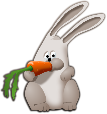 Free Bunny with Carrot Clipart