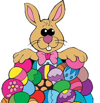 Free Easter Bunny and Eggs Clipart