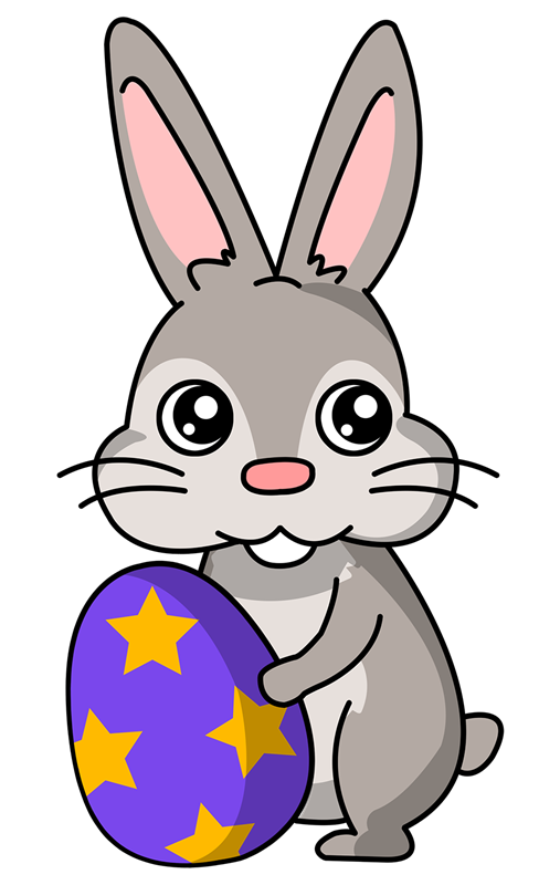 Free Easter Bunny and Eggs Clipart