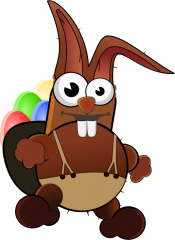 Free Easter Bunny and Eggs Clipart