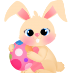 Free Easter Bunny and Eggs Clipart