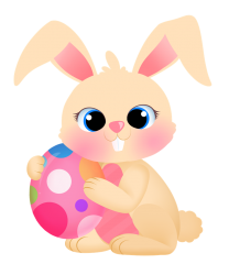 Free Easter Bunny and Eggs Clipart