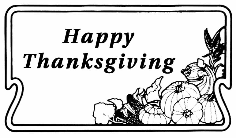 Free Thanksgiving Coloring Pages Clipart