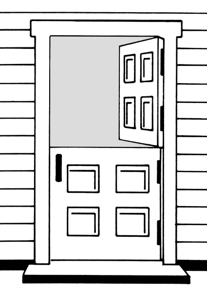 Free Black and White Door Clipart